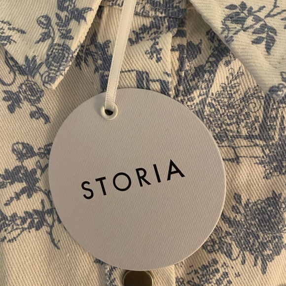 NWT Storia Toile Denim Romper  Size Large - Picture 3 of 6